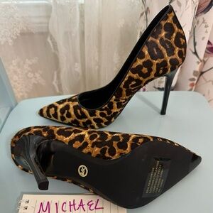 Michael Kors Cheetah Leopard Heel real fur
